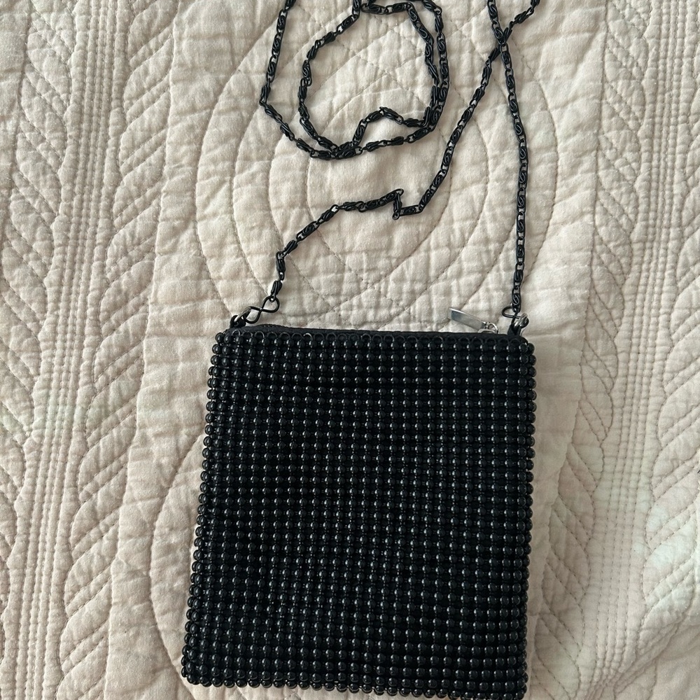 Elegant Black Beaded Women's Bag
